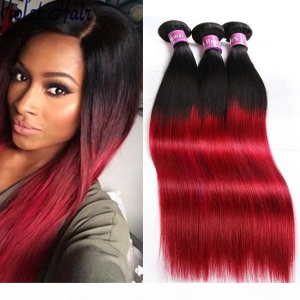 virgin peruvian 1b red ombre human hair bundles 3pcs lot silky straight extensions dark roots red two tone colored peruvian hair weaves, Black
virgin peruvian 1b red ombre human hair bundles 3pcs lot silky straight extensions dark roots red two tone colored peruvian hair weaves, Black