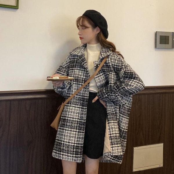 winter 2021 new korean version of ins retro plaid woolen coat for women's warm cotton padded thickened medium length coat, Black
winter 2021 new korean version of ins retro plaid woolen coat for women's warm cotton padded thickened medium length coat, Black
