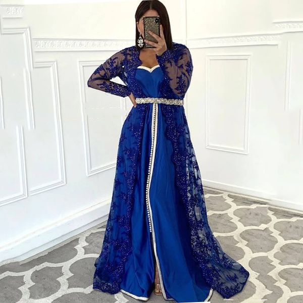 royal blue moroccan caftan evening dresses long sleeves vestidos largos invierno two pieces beaded lace dubai saudi arabic abaya prom gowns, Black;red
royal blue moroccan caftan evening dresses long sleeves vestidos largos invierno two pieces beaded lace dubai saudi arabic abaya prom gowns, Black;red