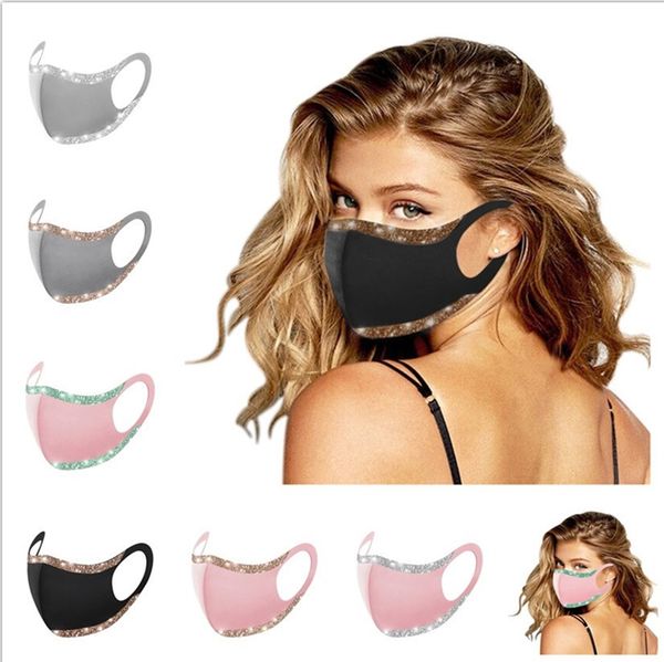 fashion bling glitter face mask solid color protective masks washable reusable earloop mouth cycling dustproof party club mask cover f102101, Black;white
fashion bling glitter face mask solid color protective masks washable reusable earloop mouth cycling dustproof party club mask cover f102101, Black;white