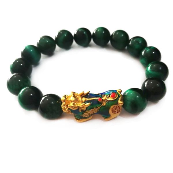 pi yao/pi xiu series feng shui colored pixiu with green tiger eye stones bracelet temperature discoloratio pixiu bracelets, Black
pi yao/pi xiu series feng shui colored pixiu with green tiger eye stones bracelet temperature discoloratio pixiu bracelets, Black