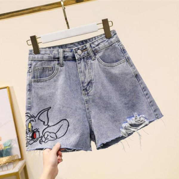 women's jeans 2021 summer korean fashion loose thin denim shorts female embroidery old wide-leg shorts-music of the tide, Blue
women's jeans 2021 summer korean fashion loose thin denim shorts female embroidery old wide-leg shorts-music of the tide, Blue