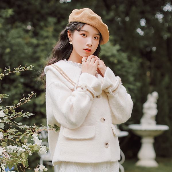 2020 winter little sweet college wind bump doll collar loose rough diamond hair coat coat girl, Tan;black
2020 winter little sweet college wind bump doll collar loose rough diamond hair coat coat girl, Tan;black
