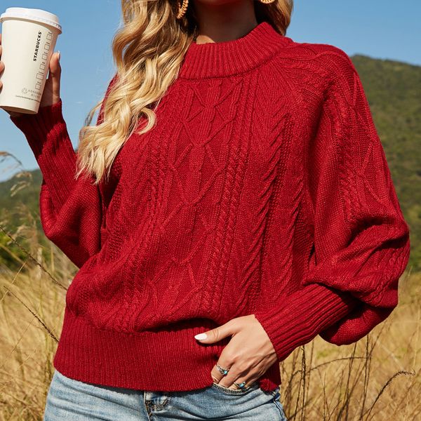 solid color lantern sleeve half turtleneck sweater fashion british loose pullover sweater, White;black
solid color lantern sleeve half turtleneck sweater fashion british loose pullover sweater, White;black