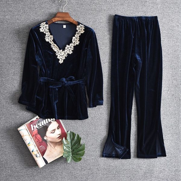 Velour 2PCS Sleepwear Casual Pajamas Set Velvet Women Nightwear Soft Shirt&Pants Pyjamas Solid Pijamas Homewear Home Clothes, Green 1
Velour 2PCS Sleepwear Casual Pajamas Set Velvet Women Nightwear Soft Shirt&Pants Pyjamas Solid Pijamas Homewear Home Clothes, Green 1
