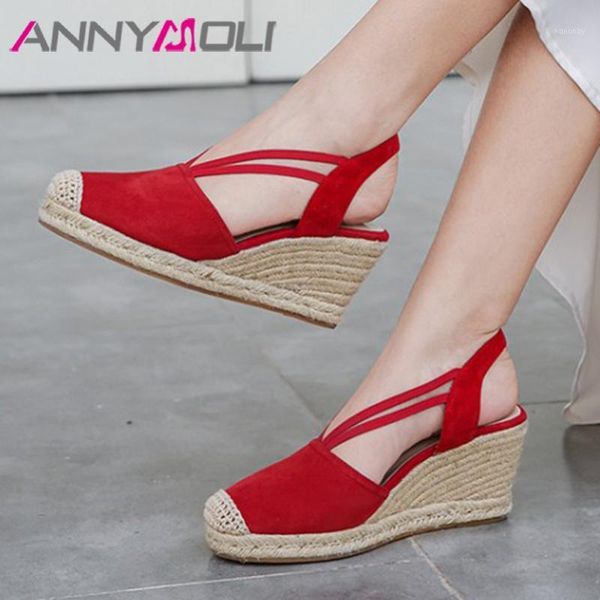 dress shoes annymoli slingbacks women pumps espadrille wedge high heel kid suede round toe footwear lady summer party female red1, Black
dress shoes annymoli slingbacks women pumps espadrille wedge high heel kid suede round toe footwear lady summer party female red1, Black