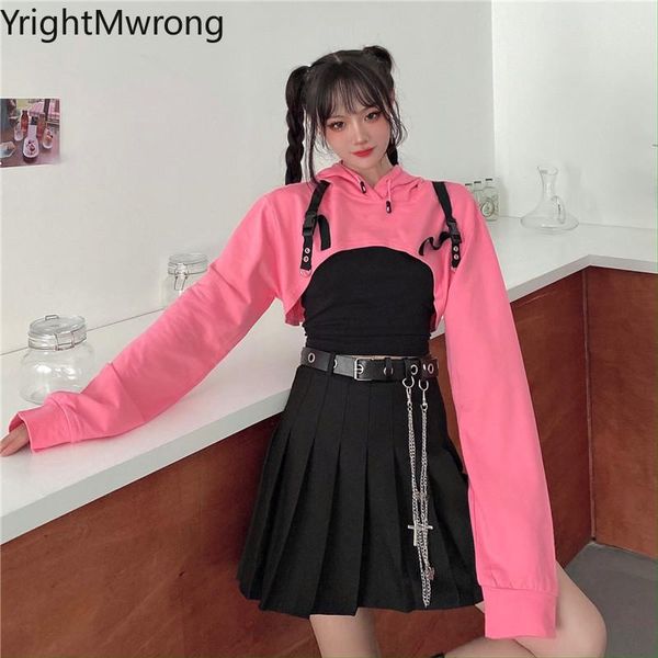 patchwork ribbon belt strap hooded crop short sweatshirt pullover hoodies women streetwear solid shrug cape outfit cropped, Black
patchwork ribbon belt strap hooded crop short sweatshirt pullover hoodies women streetwear solid shrug cape outfit cropped, Black