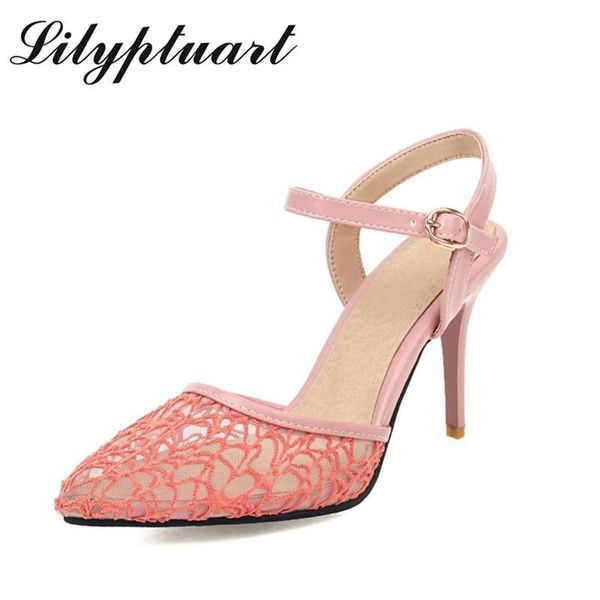 2021 summer fashion women high heels slingback sandals pointed toe mesh lace sandals hollow out big size female party shoes, Black
2021 summer fashion women high heels slingback sandals pointed toe mesh lace sandals hollow out big size female party shoes, Black