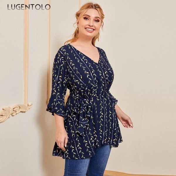 women's blouses & shirts lugentolo women blouse autumn large size lady v-neck flared sleeve lace up print slim-fit casual 5xl, White
women's blouses & shirts lugentolo women blouse autumn large size lady v-neck flared sleeve lace up print slim-fit casual 5xl, White