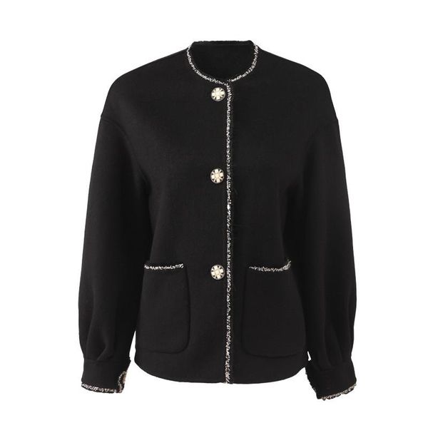 wool woolen coat female 2020 autumn and winter new solid color short single breasted fashion round neck double sided woolen c188, Black
wool woolen coat female 2020 autumn and winter new solid color short single breasted fashion round neck double sided woolen c188, Black