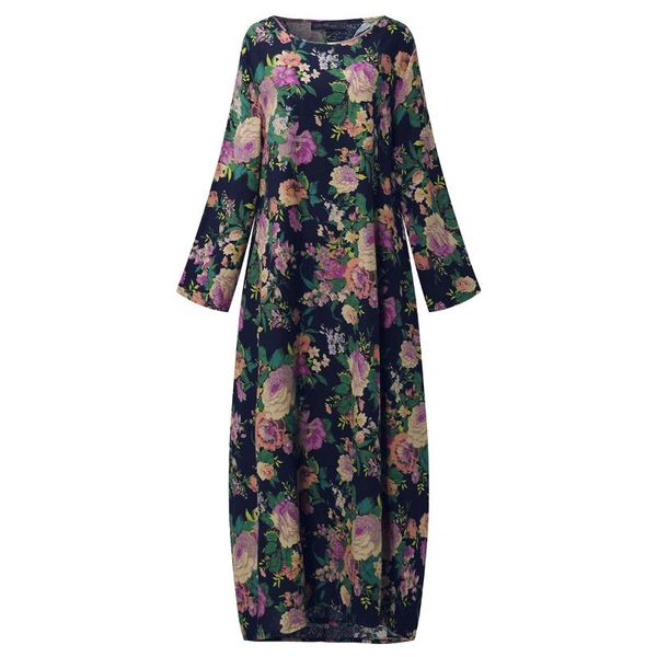 casual dresses 2021 zanzea women chinese style autumn long sleeve vintage floral print cotton party maxi dress baggy kaftan vestido l-5xl, Black;gray
casual dresses 2021 zanzea women chinese style autumn long sleeve vintage floral print cotton party maxi dress baggy kaftan vestido l-5xl, Black;gray