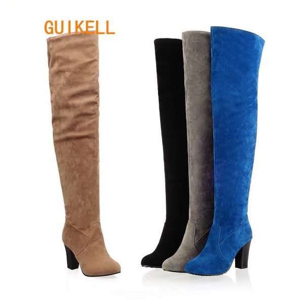 guikell women suede thigh high boots fashion over the knee boots platform chunky heels plus size shoes woman 4 color, Black
guikell women suede thigh high boots fashion over the knee boots platform chunky heels plus size shoes woman 4 color, Black