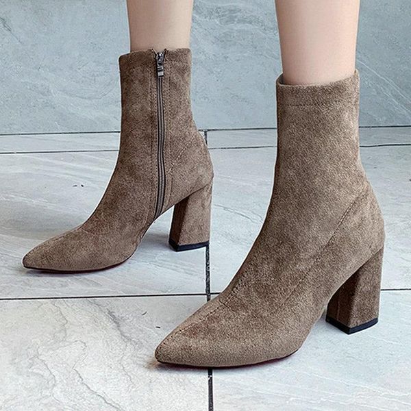 boots nice ankle women autumn suede leather pointed toes concise jeans shoes woman high heels female casual zipper boot, Black
boots nice ankle women autumn suede leather pointed toes concise jeans shoes woman high heels female casual zipper boot, Black