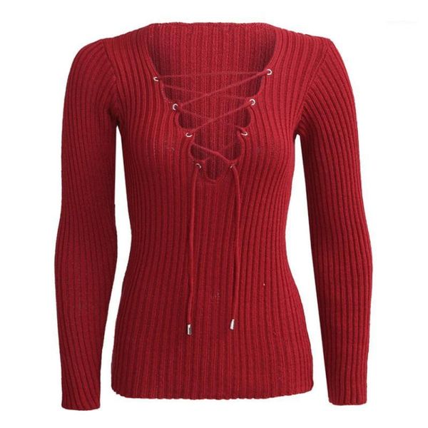 women's sweaters wholesale-autumn winter knitted women pullover lace up cross sweatser slim long sleeve selling1, White;black
women's sweaters wholesale-autumn winter knitted women pullover lace up cross sweatser slim long sleeve selling1, White;black