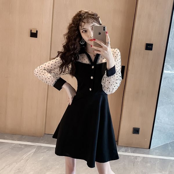 2020 little stitching black dress 2020 new mesh splicing little new stitching mesh splicing black dress fjgkw, Black;gray
2020 little stitching black dress 2020 new mesh splicing little new stitching mesh splicing black dress fjgkw, Black;gray