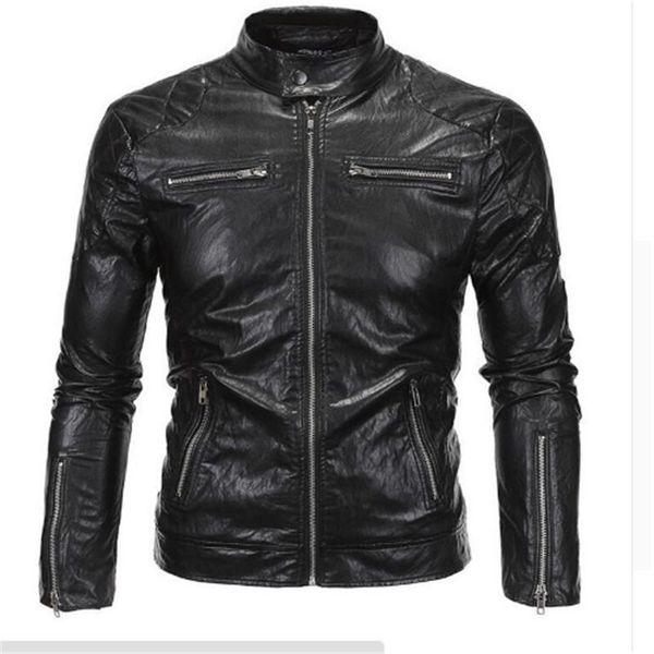 new motorcycle slim leather jackets men autumn and winter leather clothing male jackets gentlemen business casual coats, Black 
new motorcycle slim leather jackets men autumn and winter leather clothing male jackets gentlemen business casual coats, Black