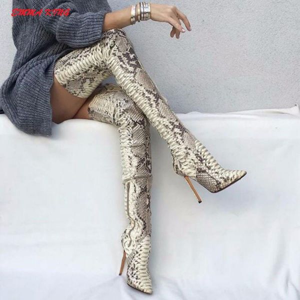 emma king snake pattern thigh high heels over the knee boots women fashion pointy toe catwalk nightclub shoes long boots, Black
emma king snake pattern thigh high heels over the knee boots women fashion pointy toe catwalk nightclub shoes long boots, Black