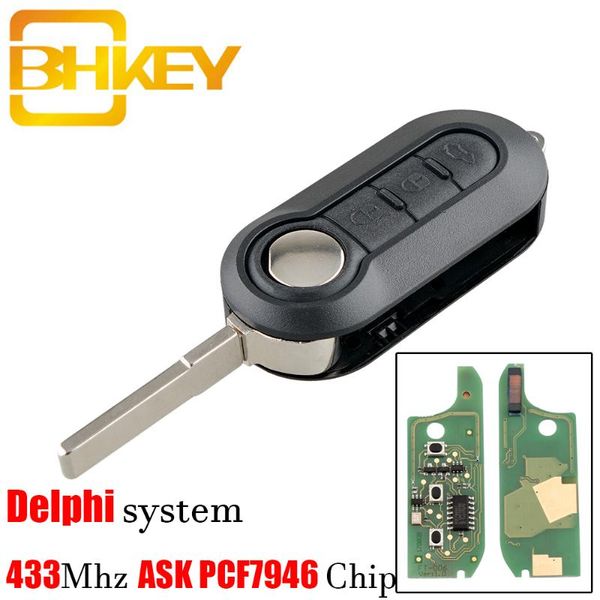 bhkey 3 button remote flip car key 433mhz for 500 grande punto doblo qubo 2006 2007 2013 delphibsi with pcf7946 chip
bhkey 3 button remote flip car key 433mhz for 500 grande punto doblo qubo 2006 2007 2013 delphibsi with pcf7946 chip