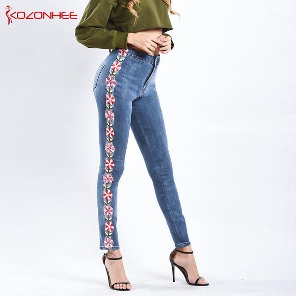 women's jeans stretching high waist with embroidery elastic women skinny pencil female large size1, Blue
women's jeans stretching high waist with embroidery elastic women skinny pencil female large size1, Blue
