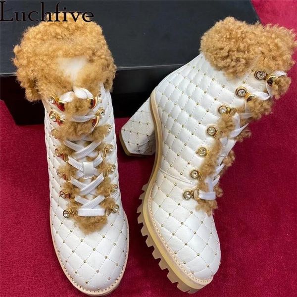 genuine leather chunky high heel ankle boots women winter wool fur snow boots 2021 new rivet design lace up warm short, Black
genuine leather chunky high heel ankle boots women winter wool fur snow boots 2021 new rivet design lace up warm short, Black