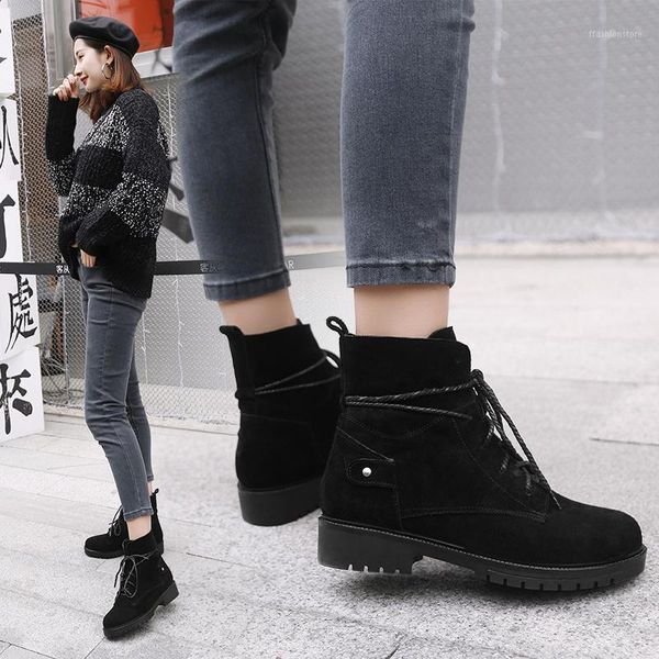 boots women short fashion winter round head lace-up snow woman ankle for cross-tied ladies shoes rubber1, Black
boots women short fashion winter round head lace-up snow woman ankle for cross-tied ladies shoes rubber1, Black