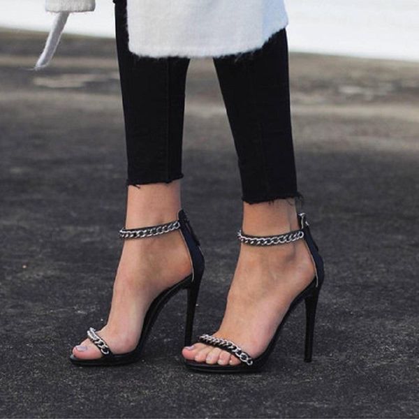 sandals 2021 summer leather large size simple and versatile metal chain stiletto female fashion small, Black
sandals 2021 summer leather large size simple and versatile metal chain stiletto female fashion small, Black