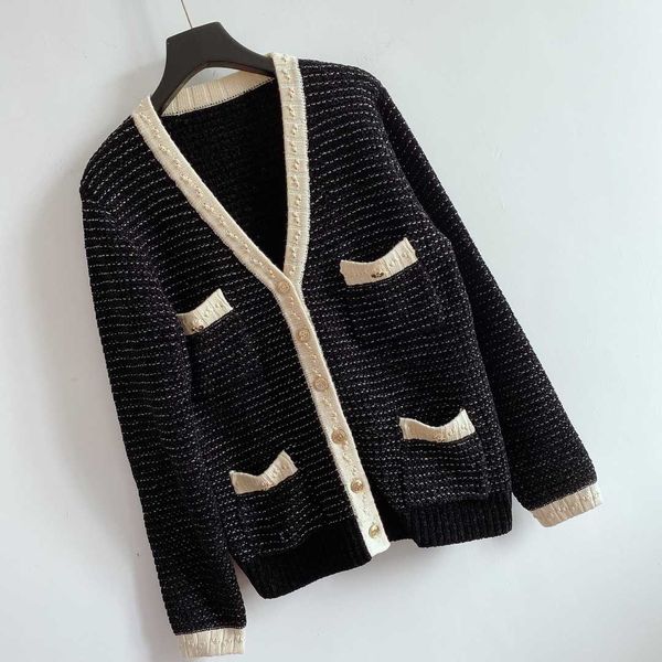 905 2020 brand same style regular v neck long sleeve kint sweater cardigan button sweater qian, White
905 2020 brand same style regular v neck long sleeve kint sweater cardigan button sweater qian, White