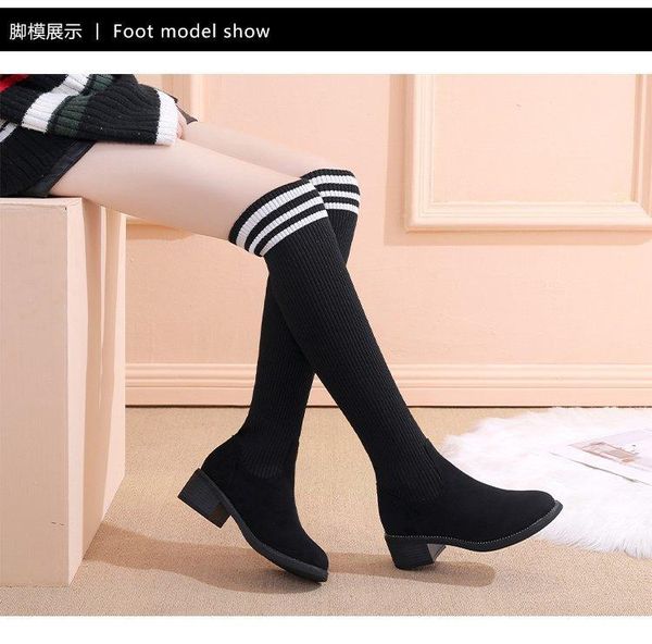 new wool women boots 2020 autumn winter slip-on over-the-knee breathable simple fashion boots short plush inside med, Black
new wool women boots 2020 autumn winter slip-on over-the-knee breathable simple fashion boots short plush inside med, Black