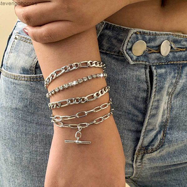 with jewelry chain smooth twist c-shape simple mixed thread exaggerated o-chain set bracelet, Silver
with jewelry chain smooth twist c-shape simple mixed thread exaggerated o-chain set bracelet, Silver