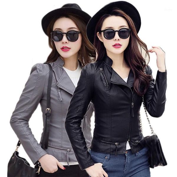 women autumn streetwear pu leather jacket soft jacket biker faux leather female turn-down collar casual slim basic coat1, Black
women autumn streetwear pu leather jacket soft jacket biker faux leather female turn-down collar casual slim basic coat1, Black