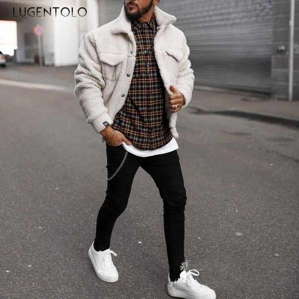 men's jackets jacket men white solid coat spring lapel plush single-breasted loose pocket casual short lugentolo, Black;brown
men's jackets jacket men white solid coat spring lapel plush single-breasted loose pocket casual short lugentolo, Black;brown