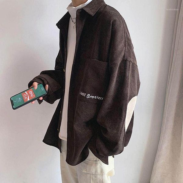 korean version of corduroy shirt jacket male loose handsome trend men and women autumn ins couple shirt1 men's casual shirts, White;black
korean version of corduroy shirt jacket male loose handsome trend men and women autumn ins couple shirt1 men's casual shirts, White;black
