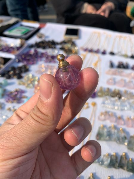 natural amethyst round small bulb perfume bottle pendant, pocket small bulb perfume bottle., Silver
natural amethyst round small bulb perfume bottle pendant, pocket small bulb perfume bottle., Silver