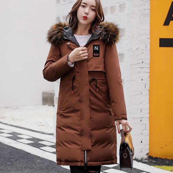 women solid color slim double-sided down padded jacket winter mid-length hooded coat mujer outwear female #t2g, Black;brown
women solid color slim double-sided down padded jacket winter mid-length hooded coat mujer outwear female #t2g, Black;brown