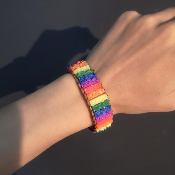 handmade rectangular gay color rainbow resin hand-knotted adjustable bracelet resin alloy rope wrap daily bracelet jewelry gifts, Black
handmade rectangular gay color rainbow resin hand-knotted adjustable bracelet resin alloy rope wrap daily bracelet jewelry gifts, Black