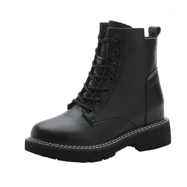 boots leather increase in autumn lace-up casual women's thick-soled side zipper student shoes zapatos de mujer 1, Black
boots leather increase in autumn lace-up casual women's thick-soled side zipper student shoes zapatos de mujer 1, Black