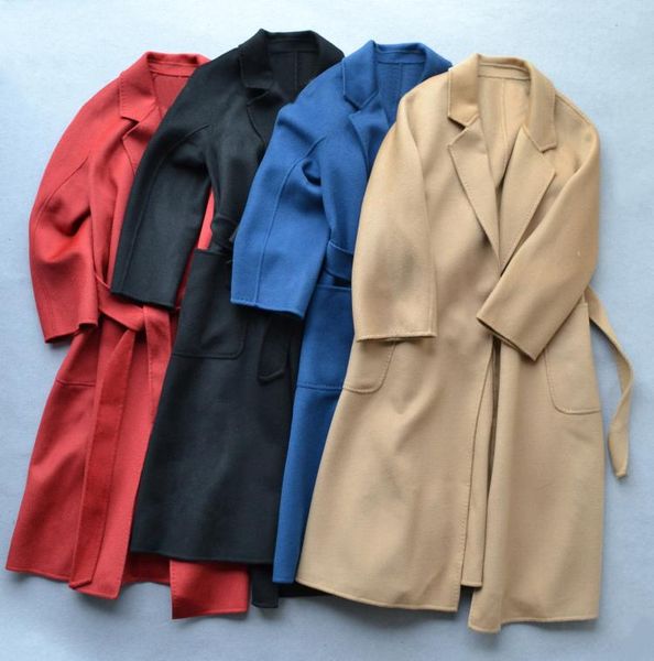 women's wool & blends women coat 2021 cashmere classic woolen water ripple outerwear, Black
women's wool & blends women coat 2021 cashmere classic woolen water ripple outerwear, Black