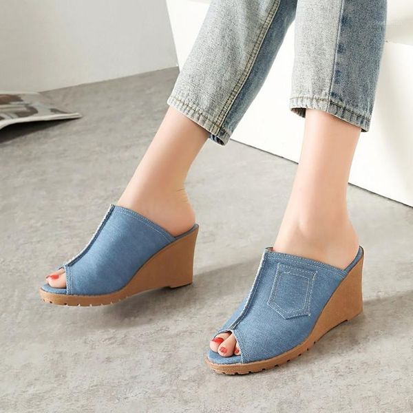 slippers the denim sandals all-match high-heeled and drag fish mouth women's shoes women fashion wear1, Black
slippers the denim sandals all-match high-heeled and drag fish mouth women's shoes women fashion wear1, Black