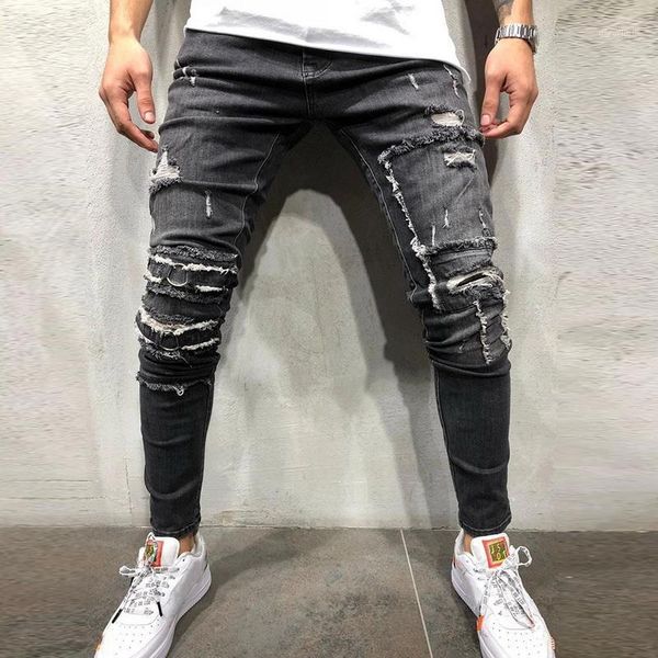 wenyujh 2019 new men's ripped skinny denims zipper slim fit stretch biker jeans pants with holes full length jeans with pockets1, Blue
wenyujh 2019 new men's ripped skinny denims zipper slim fit stretch biker jeans pants with holes full length jeans with pockets1, Blue