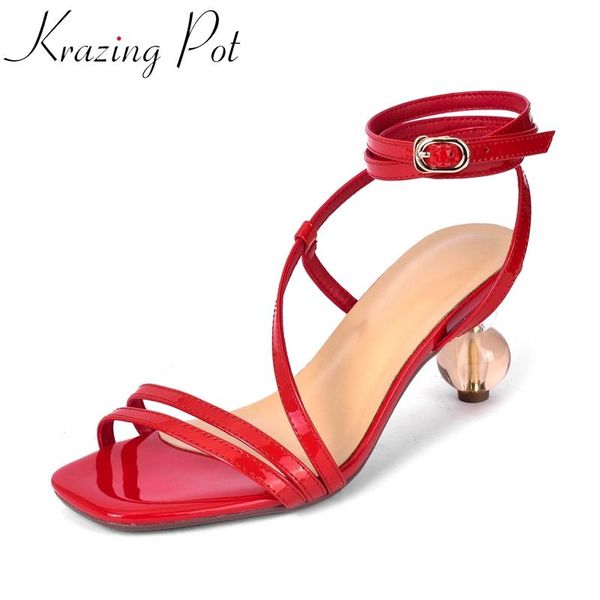 krazing pot summer new genuine leather peep toe crystal strange high heels women shoes cross-tied ankle buckle women sandals l81, Black
krazing pot summer new genuine leather peep toe crystal strange high heels women shoes cross-tied ankle buckle women sandals l81, Black