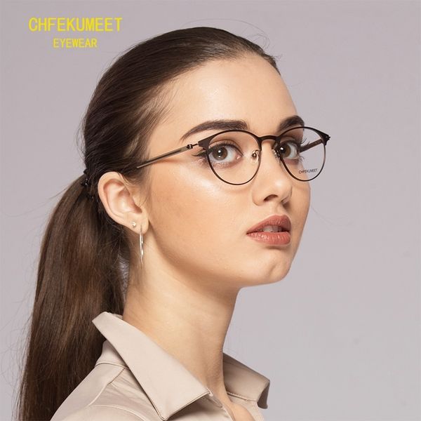 chfekumeet glasses frame round women myopia prescription eyeglasses 2018 metal full optical frames screwless eyewear t200428, Silver
chfekumeet glasses frame round women myopia prescription eyeglasses 2018 metal full optical frames screwless eyewear t200428, Silver