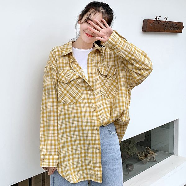 2021 long sleeve fashion plaid new autumn hong kong style big casual lapel student female shirt vonp, White
2021 long sleeve fashion plaid new autumn hong kong style big casual lapel student female shirt vonp, White