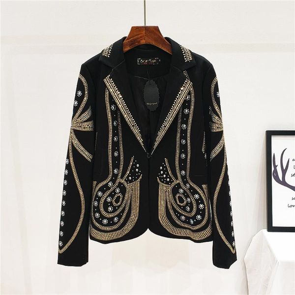 new metal beaded jacket women goth turn-down collar female short slim black retro vintage coat spring autumn party cocktail1, Black;brown
new metal beaded jacket women goth turn-down collar female short slim black retro vintage coat spring autumn party cocktail1, Black;brown