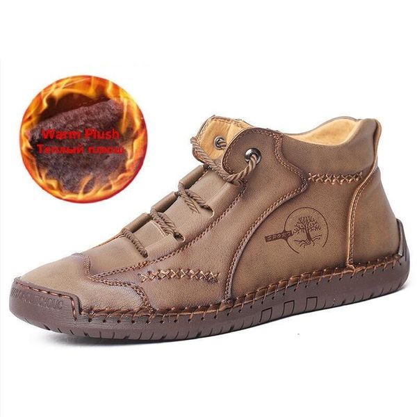 brand winter men's boots warm plush men's snow boots handmade leather men ankle outdoor non-slip shoes size 38-48, Black
brand winter men's boots warm plush men's snow boots handmade leather men ankle outdoor non-slip shoes size 38-48, Black