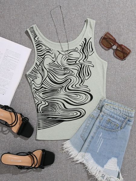 graphic print tank m27n#, White
graphic print tank m27n#, White