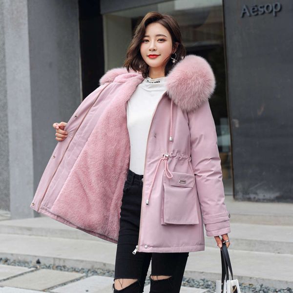 ladies velvet liner thicken hooded slim with big fur collar outerwear autumn winter jacket women coat parkas female ing, Black
ladies velvet liner thicken hooded slim with big fur collar outerwear autumn winter jacket women coat parkas female ing, Black