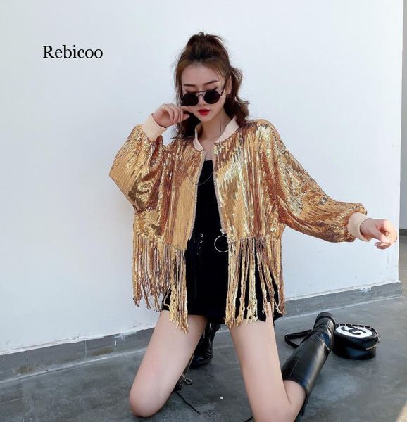 solid color women sequin sequins jacket tassel patchwork women jacket sequined coat round neck outerwear loose1, Black;brown
solid color women sequin sequins jacket tassel patchwork women jacket sequined coat round neck outerwear loose1, Black;brown