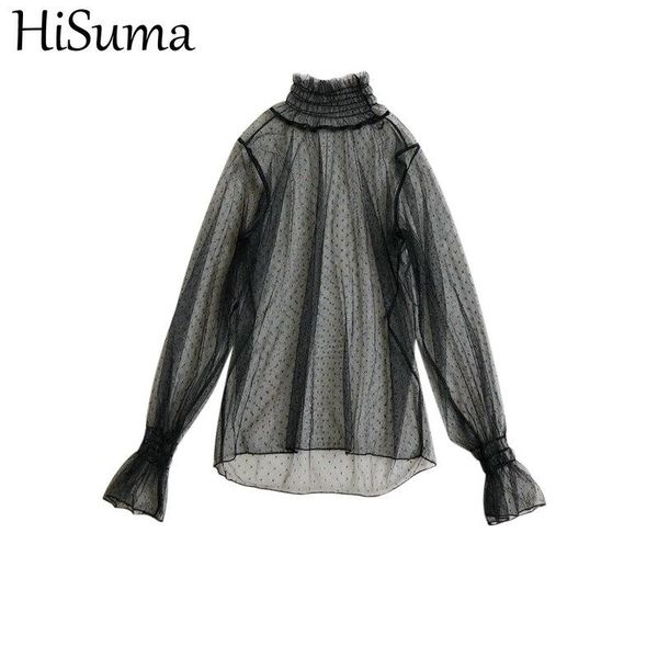 hisuma women autumn flare sleeve polka dot lace mesh gauze basic ruffles shirt elegant lady elastic slim pullover blouse, White
hisuma women autumn flare sleeve polka dot lace mesh gauze basic ruffles shirt elegant lady elastic slim pullover blouse, White