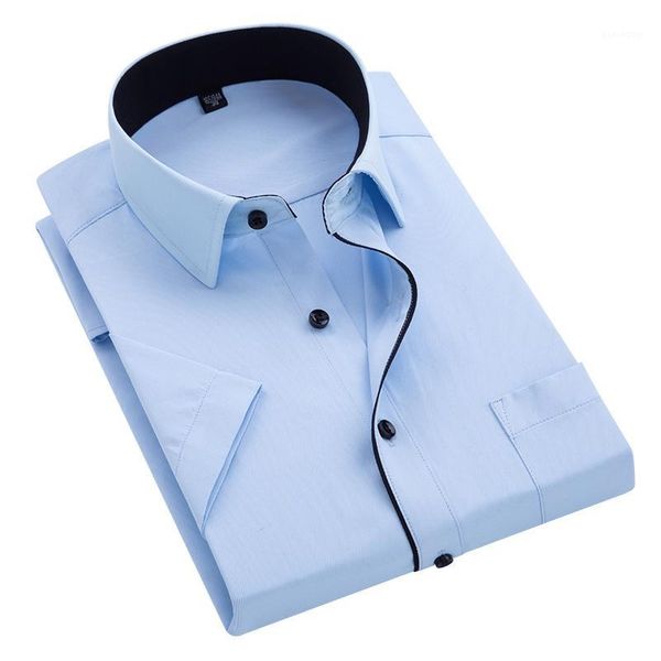 mens short sleeve shirts fashion chemise homme summer new turn-down collar twill professional shirt men blouse1, White;black 
mens short sleeve shirts fashion chemise homme summer new turn-down collar twill professional shirt men blouse1, White;black