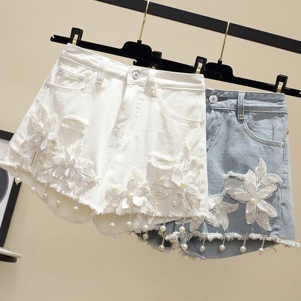 plus size 3xl 4xl 5xl denim shorts for women summer embroidery beading shorts jeans female hole washed jeans, White;black
plus size 3xl 4xl 5xl denim shorts for women summer embroidery beading shorts jeans female hole washed jeans, White;black